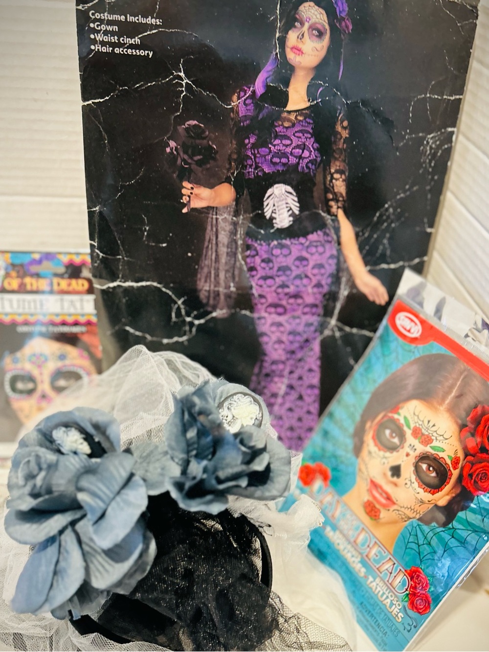 Goth Day of the Dead La Muerte Black Bride 2016 Halloween Costume Sz S & More